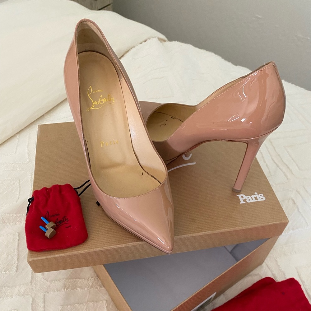 Christian Louboutin Pigalle Plato Patent Heels